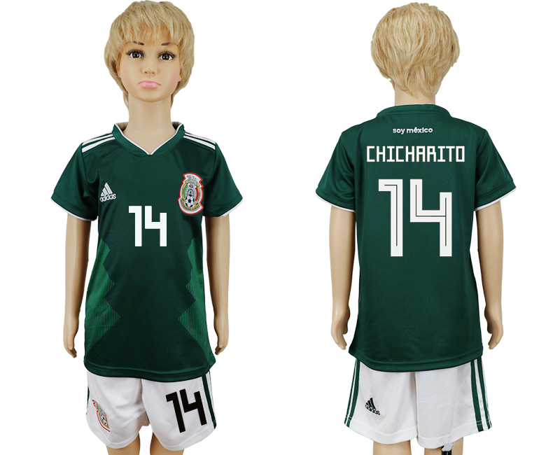 2018 World Cup Children football jersey MEXICO CHIRLDREN #14 CHI